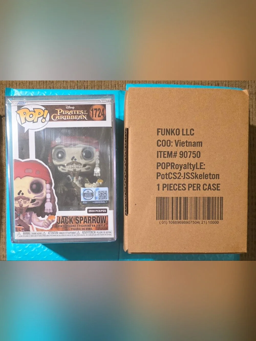 Funko Pop! Royalty Pirates of the Caribbean Jack Sparrow Skeleton LE 3500 Sealed